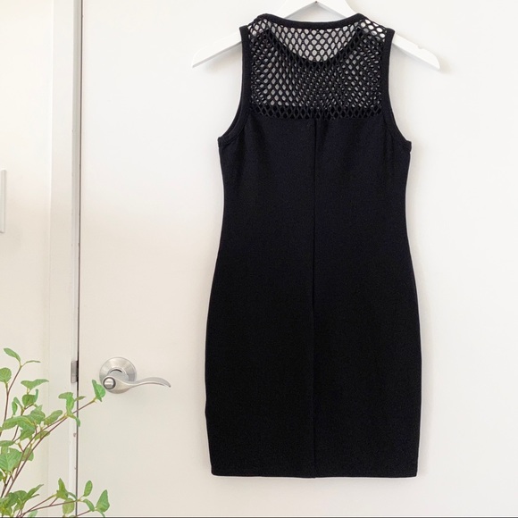 Urban Outfitters Silence + Noise Black Mesh Insert Bodycon Dress M NWOT - Picture 4 of 8